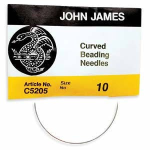 Size 10 Curved Beading John James English Needles