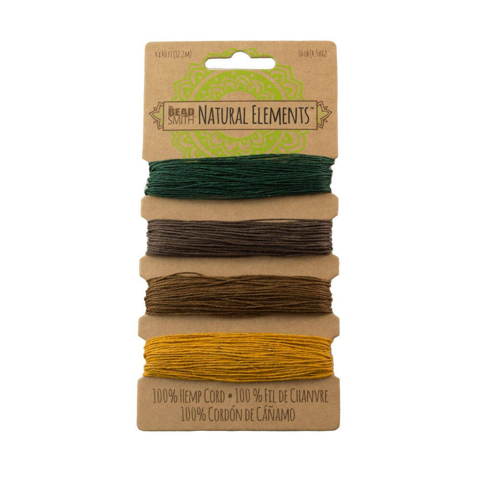 Beadsmith Hemp Cord 4 Color Fall Harvest 10lb/.55mm