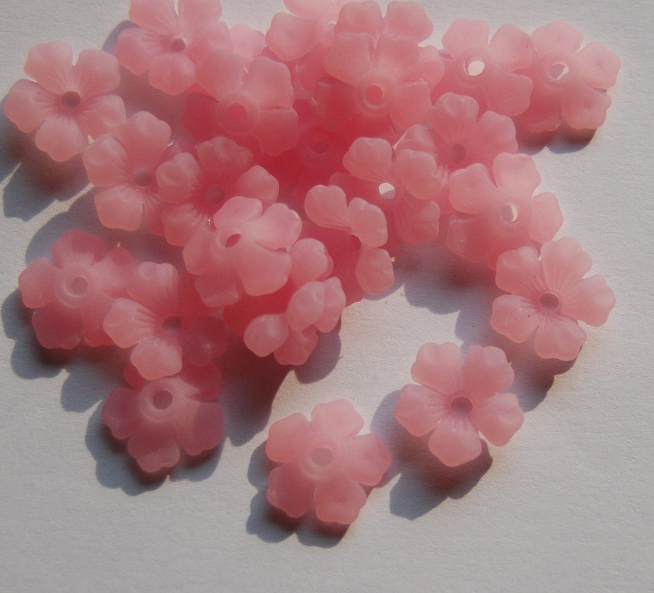 Soft Pink Stacking Flower Beads 14mm bds671B