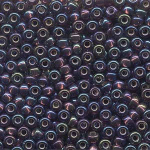 Silver Lined Dark Smoky Amethyst AB Miyuki Seed Bead 6/0 (4mm) 20gm Tube 6-91013-TB