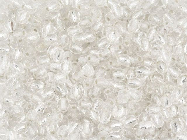 4mm Silver Lined Crystal Czech Firepolish Faceted Glass Beads (50)
