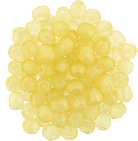 4mm Sueded Gold Lame Czech Faceted Firepolish Glass Beads (50)
