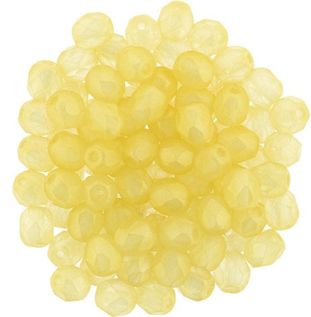 4mm Sueded Gold Lame Czech Faceted Firepolish Glass Beads (50)