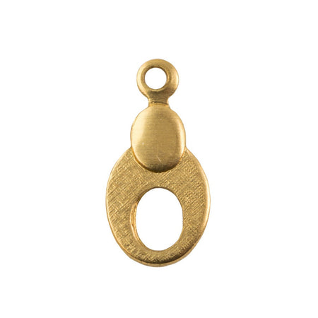 1 Loop Raw Brass Double Oval Shape Drop Pendant 12.5x6.2mm (10) mtl521A