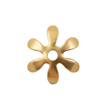 1 Hole Raw Brass Cupped Flower Petal Design Bead Cap 6.25x6.25mm (10) mtl529A