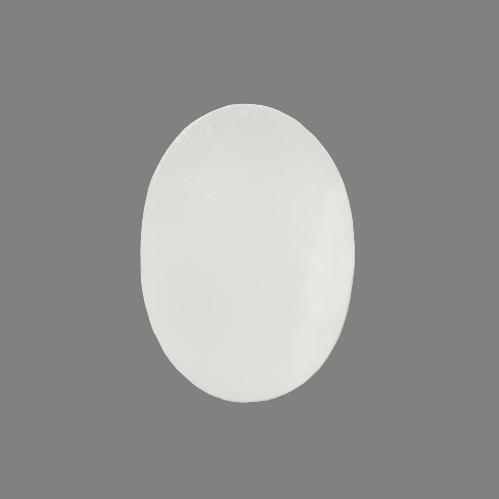 Vintage Matte White Cabochons 14x10mm (4) cab910E