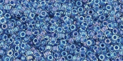 15/0 TOHO ROUND Inside Color Luster Crystal/ Caribbean Blue Lined Seed Bead (8g)