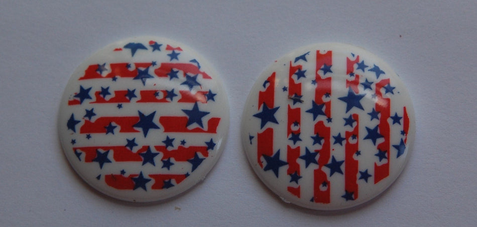 Red White and Blue Stars Plastic Cabochon cab016G