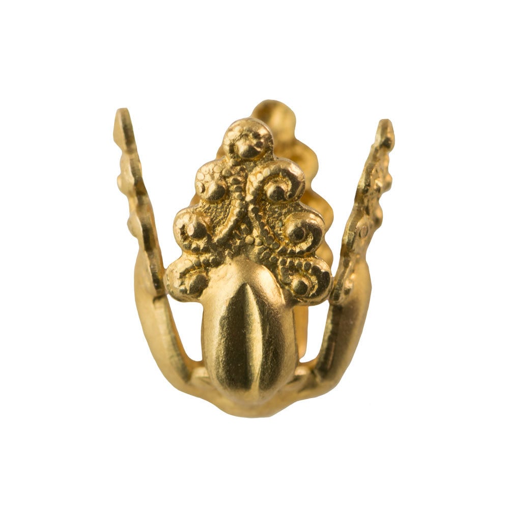 Ornate Raw Brass 4 Petal Bead Caps 14x9mm (4) mtl516A