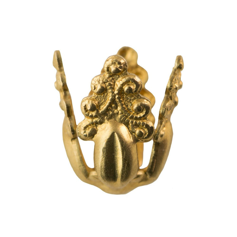 Ornate Raw Brass 4 Petal Bead Caps 14x9mm (4) mtl516A
