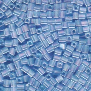 Transparent Frosted Rainbow Light Blue Miyuki Cube Seed Bead 4mm 20gm Tube SB4-148FR-TB