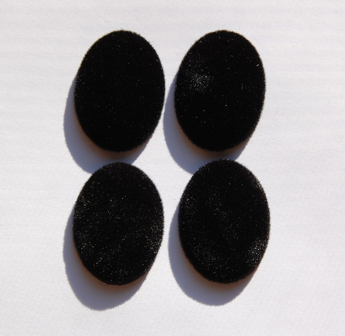 Vintage Black Velvet Velour Cabochons 30mm x 22mm cab434C