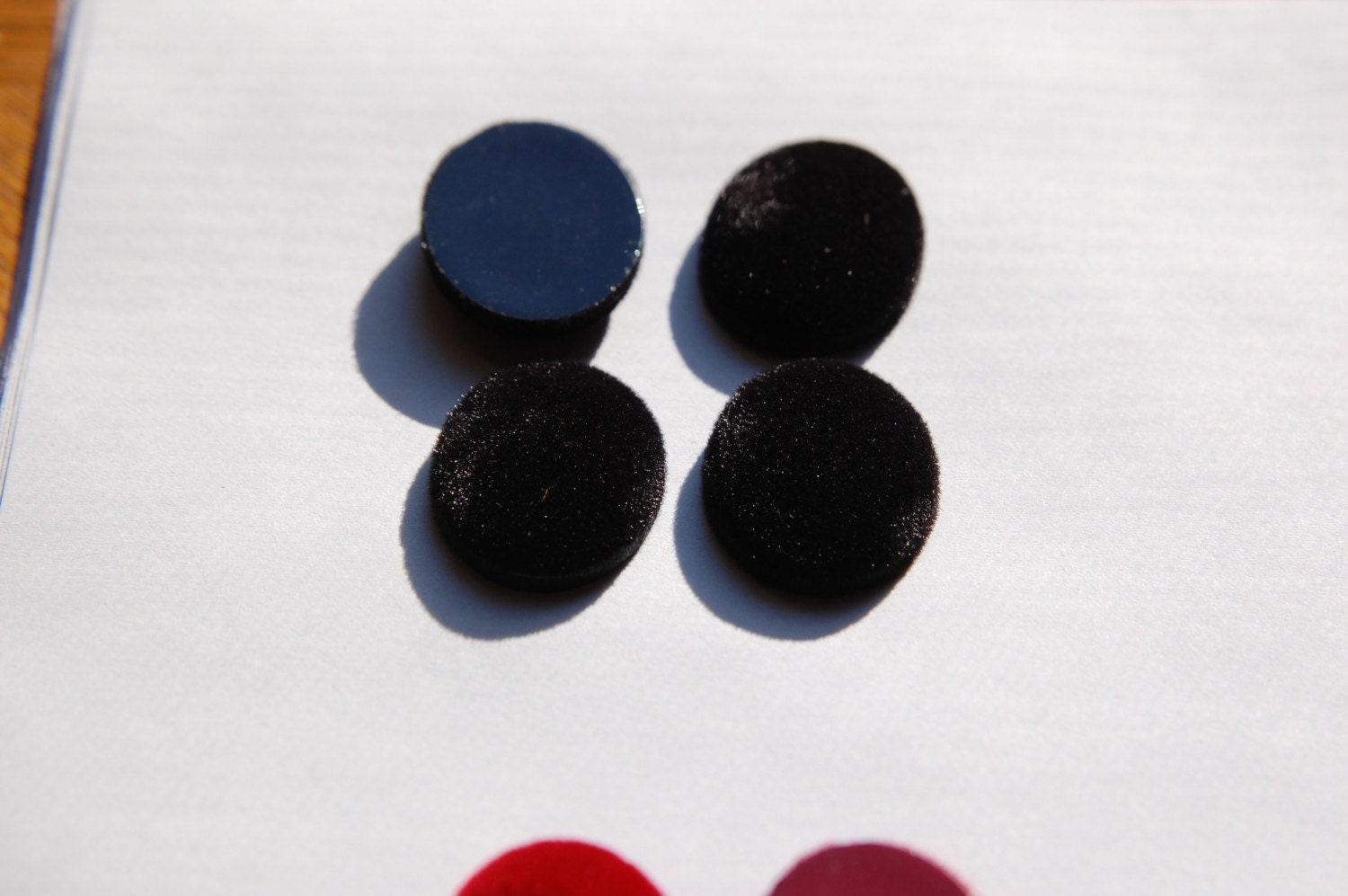 Vintage Black Velvet Velour Cabochons 30mm x 22mm cab434C