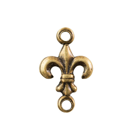 2 Loop Brass Ox Fleur De Lis Shape Connector 12.0x7.5mm (10) mtl524B