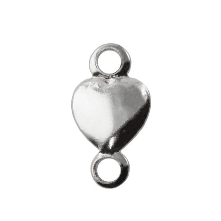 2 Loop Silver Heart Connectors 8.0x4.45mm (20) mtl535D
