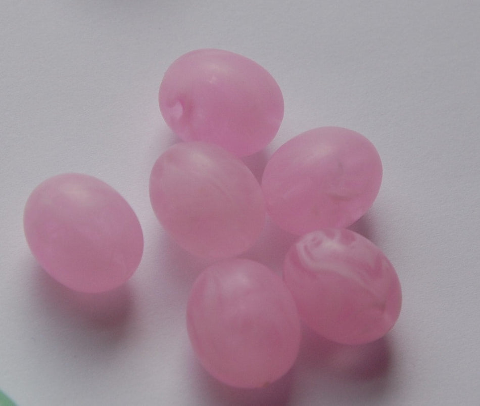 Vintage Italian Lucite Soft Pink and White Swirled Beads bds915B