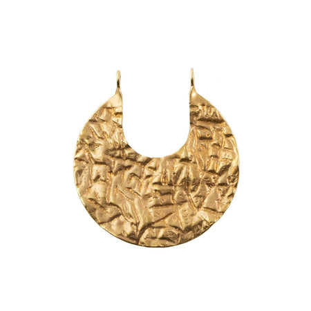2 Loop Raw Brass Small Crinkle Textured Hoops Pendants 27x25mm (4)