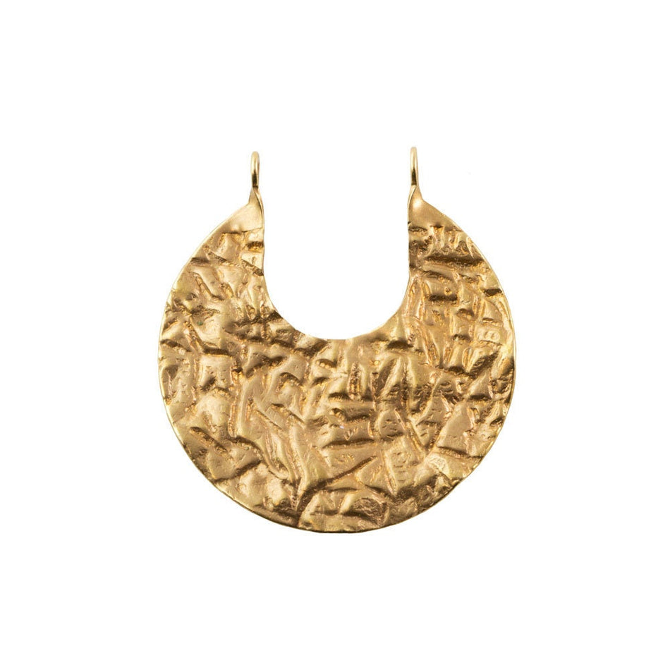 2 Loop Raw Brass Small Crinkle Textured Hoops Pendants 27x25mm (4)