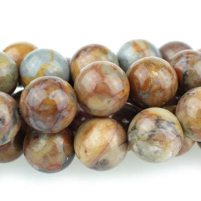 Dakota Stones Venus Jasper 10mm Round Gemstones. 8" Strand. VEN10RD-8