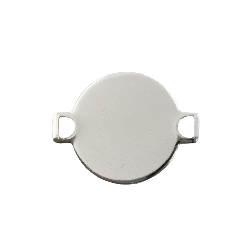 2 Loop Silver Plated Flat Pad Connector Drop 13x14mm (6) mtl225L