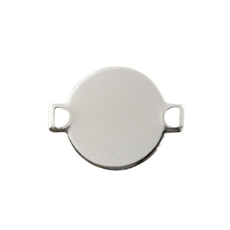 2 Loop Silver Plated Flat Pad Connector Drop 13x14mm (6) mtl225L