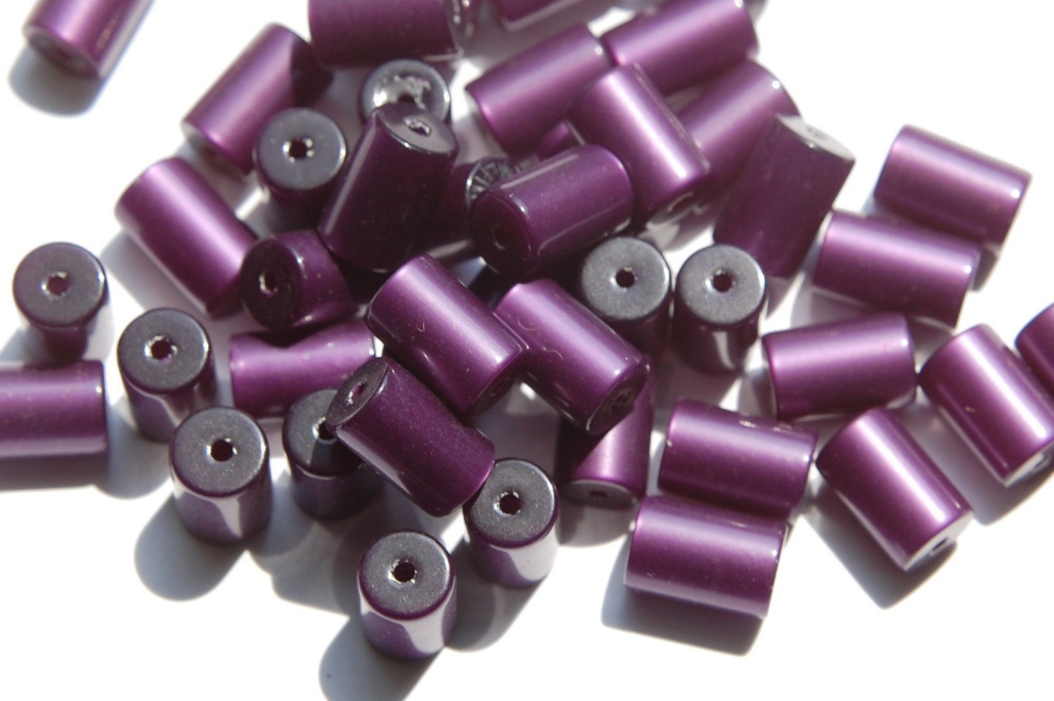 Purple Moonglow Tube Beads bds794