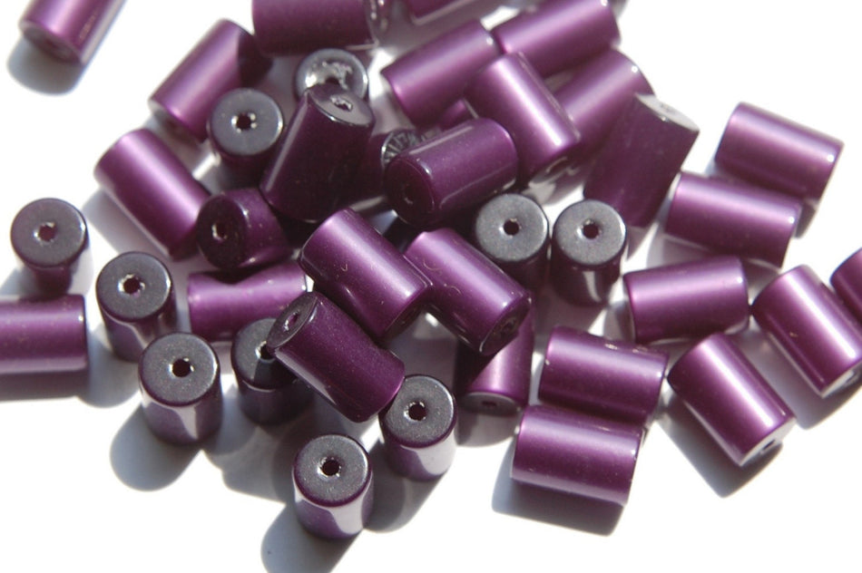 Purple Moonglow Tube Beads bds794