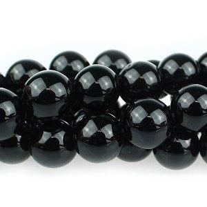 Dakota Stones Onyx 10mm Round Gemstones. 8" Strand. ONX10RD-8