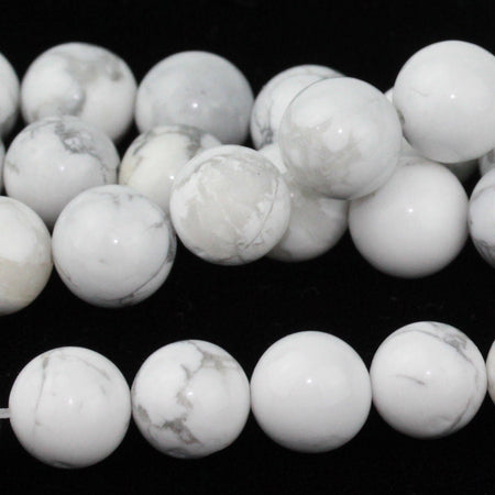 Dakota Stones White Howlite 10mm Round Gemstones. 8" Strand. WHT10RD-8