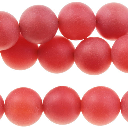 Dakota Stones Matte Carnelian 10mm Round Gemstones. 8" Strand. MCR10RD-8