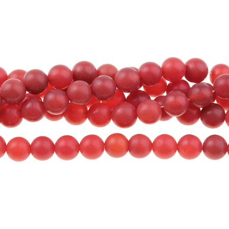 Dakota Stones Matte Carnelian 8mm Round Gemstones. 8" Strand. MCR8RD-8