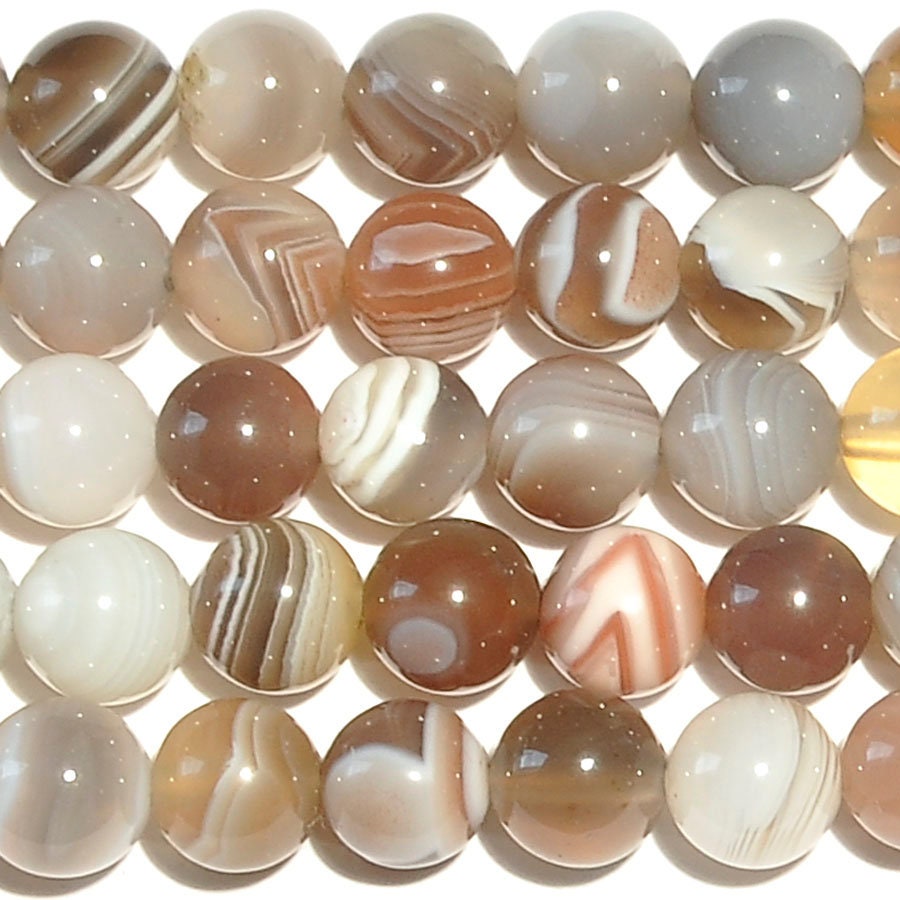 Dakota Stones Botswana Agate 6mm Round Gemstones 8" Strand BTS6RD-8