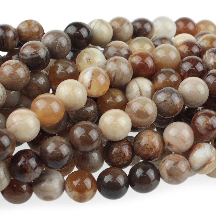 Dakota Stones Wood Opalite 6mm Round Gemstones 8" Strand WOP6RD-8