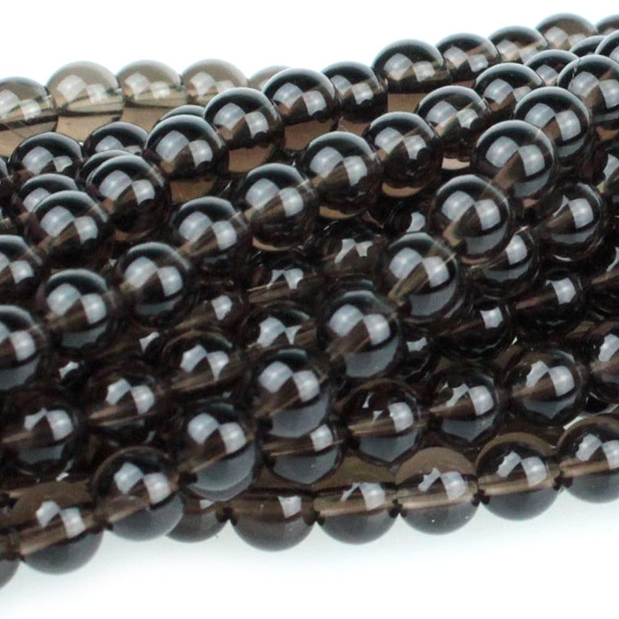 Dakota Stones Smoky Quartz 8mm Round Gemstones 8" Strand SQZ8RD-8