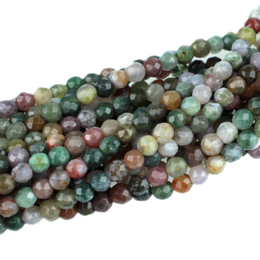 Dakota Stones Fancy Jasper 4mm Faceted Round Gemstones 8" Strand FAN4RD-F-8