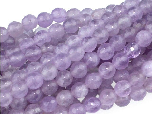 Dakota Stones Lavender Amethyst 6mm Faceted Round Gemstones. 8" Strand. LAV6RD-F-8