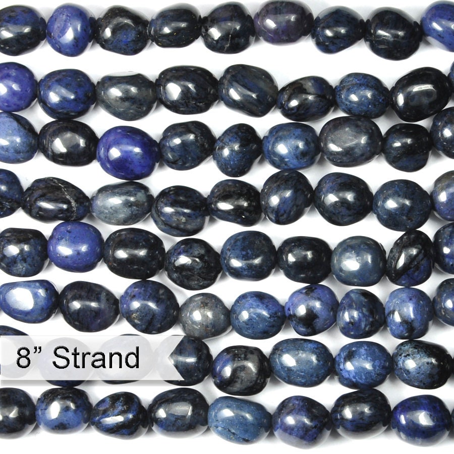 Dakota Stones Dumortierite 8X10mm Nugget Gemstones. 8" Strand. DMT8x10NUG-8