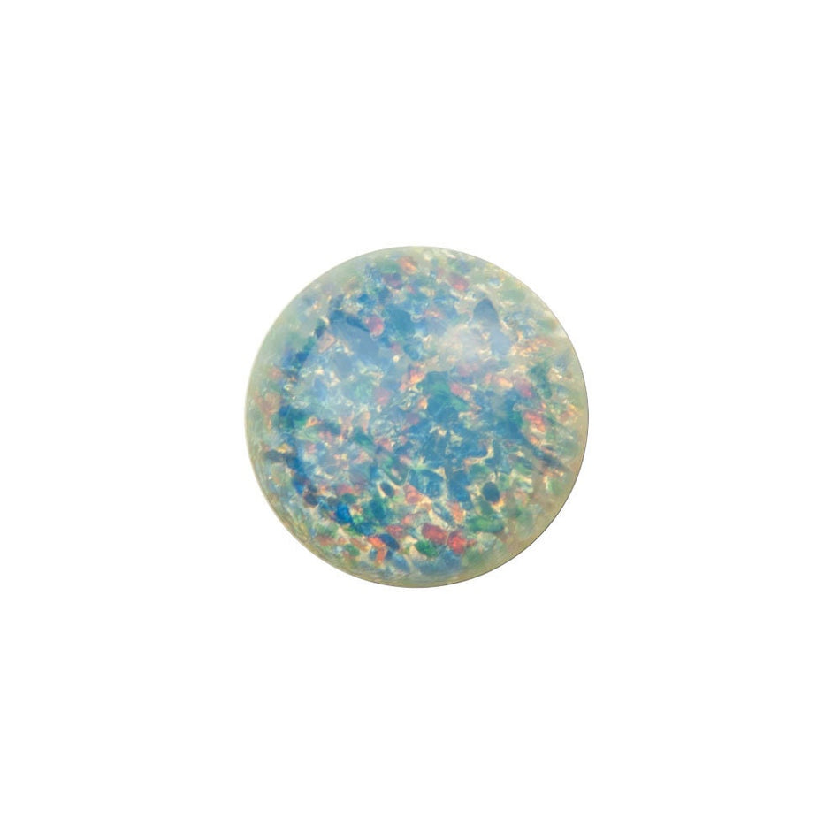 Czech Light Blue Foil Opal Glass Cabochons 9mm (2) cab3004C