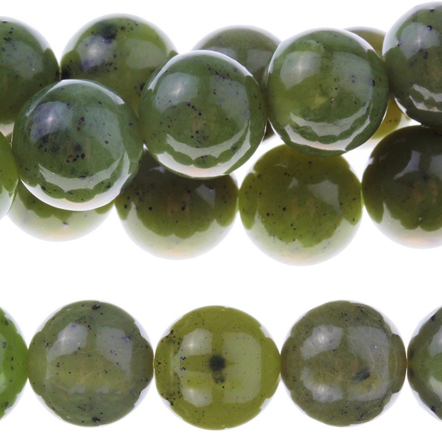 Dakota Stones Jade 10mm Round Gemstones. 8" Strand. JAD10RD-8