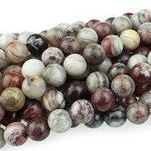 Dakota Stones Mexican Lace Laguna Agate 8mm Round Gemstones. 8" Strand. MLA8RD-8