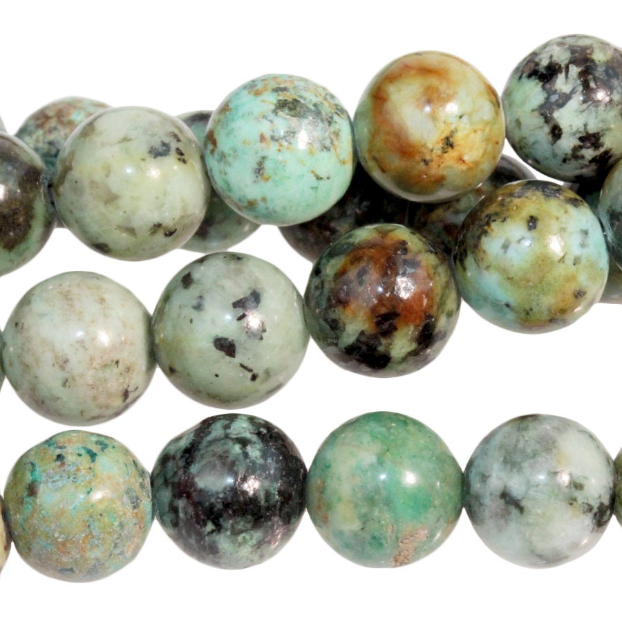 Dakota Stones African Turquoise 8mm Round Gemstones. 8" Strand. ATQ8RD-8