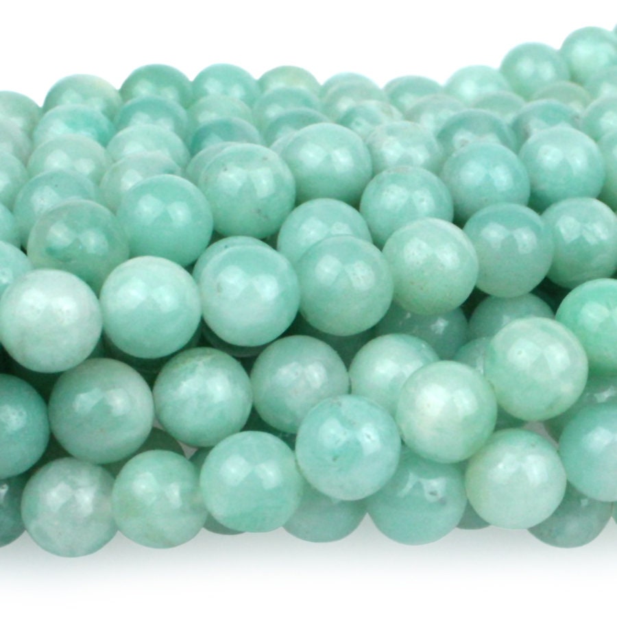 Dakota Stones Amazonite 8mm Round Gemstones. 8" Strand. AMZ8RD-8