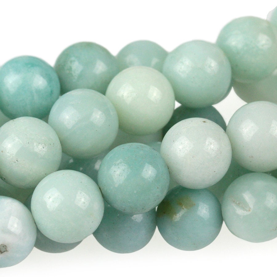 Dakota Stones Amazonite 10mm Round Gemstones. 8" Strand. AMZ10RD-8