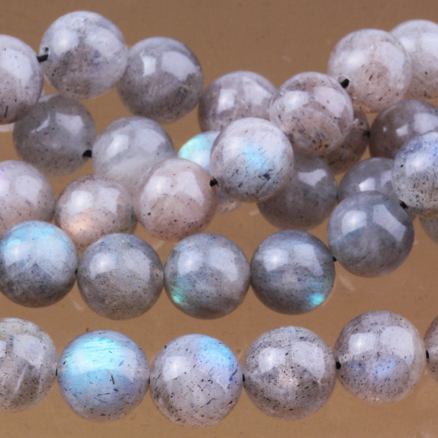 Dakota Stones Labradorite 8mm A Grade Round Beads Gemstones. 8" Strand. LBT8RD-A-8