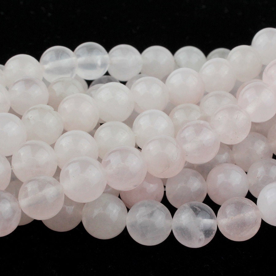 Dakota Stones Rose Quartz 8mm Round Bead Gemstones. RQZ8RD-8