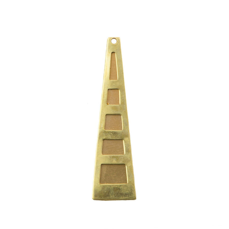Raw Brass Stacking Triangle Pendant Findings LG (4) mtl127