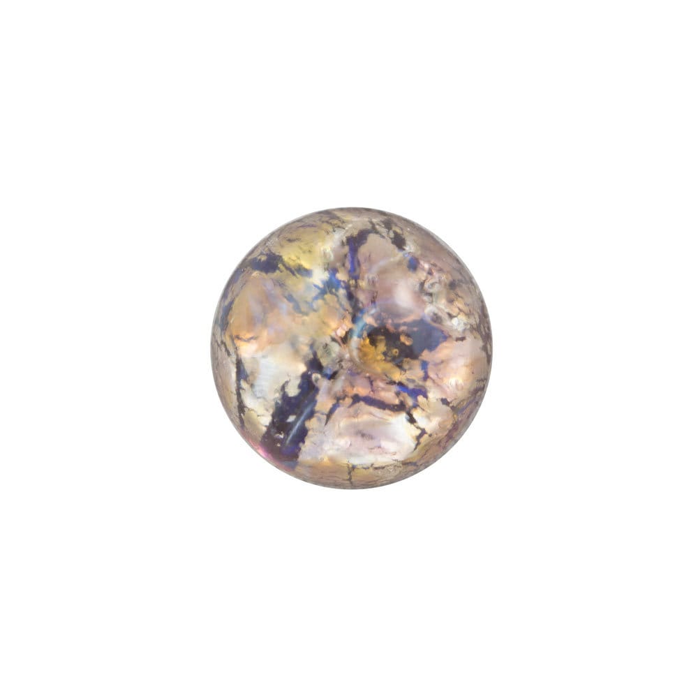 Czech Amethyst Foil Opal Glass Cabochons 9mm (2) cab3004E
