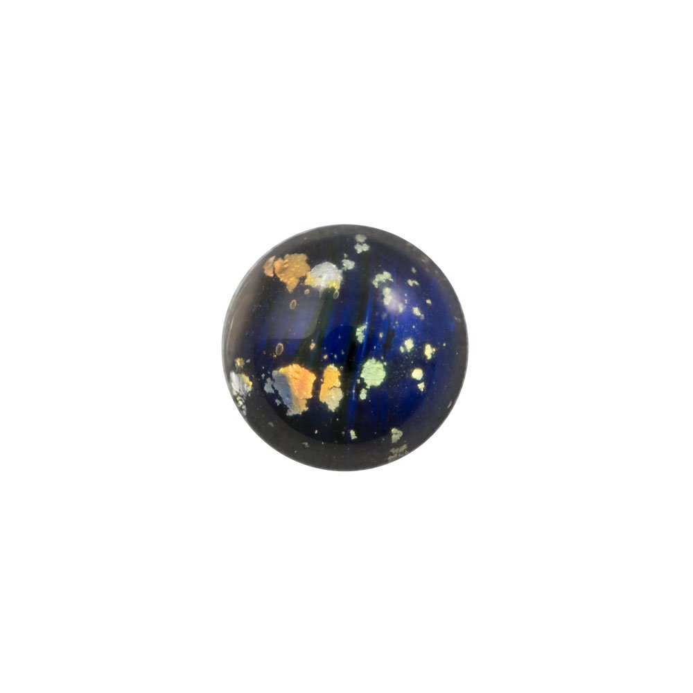 7mm Preciosa Black Foil Opal Glass Cabochons (4)