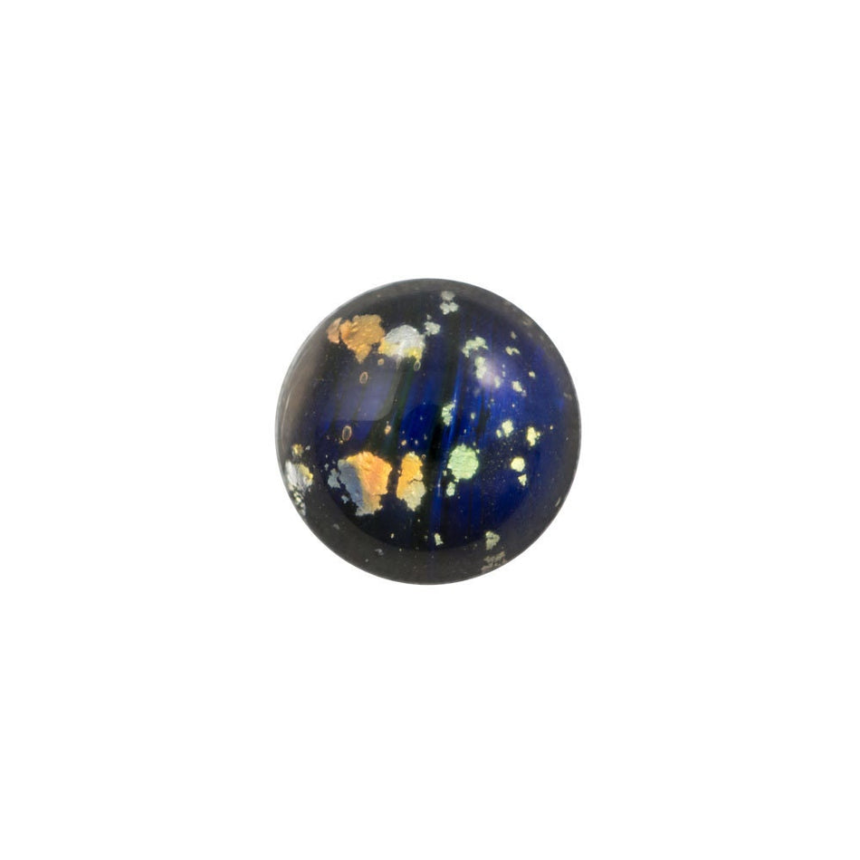 7mm Preciosa Black Foil Opal Glass Cabochons (4)