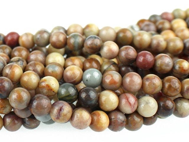 Dakota Stones Venus Jasper 4mm Round Gemstones. 8" Strand. VEN4RD-8